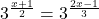 3^\frac{x+1}2=3^\frac{2x-1}3\\