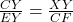\frac{CY}{EY} = \frac{XY}{CF}