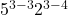  5^{3 - 3} &times; 2^{3 - 4} 