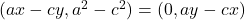 (ax - cy, a^2 - c^2) = (0, ay - cx)