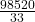 \frac{985 &times; 20}{33} 