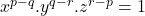  x^{p-q}.y^{q-r}.z^{r-p}=1 