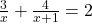 \frac{3}{x} + \frac{4}{x + 1} = 2 