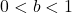  0 < b < 1 