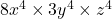 8x^4 \times 3y^4 \times z^4 