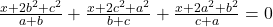  \frac{x + 2b^2 + c^2}{a + b} + \frac{x + 2c^2 + a^2}{b + c} + \frac{x + 2a^2 + b^2}{c + a} = 0 