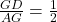 \frac{GD}{AG} = \frac12 