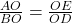 \frac{AO}{BO} = \frac{OE}{OD} 