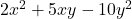 2x^2 + 5xy - 10y^2 