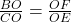 \frac{BO}{CO} = \frac{OF}{OE} 