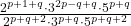 \frac{2^{p+1+q} \cdot 3^{2p-q+q} \cdot 5^{p+q}}{2^{p+q+2} \cdot 3^{p+q} \cdot 5^{p+q+2}}