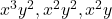  x^3y^2, x^2y^2, x^2y 