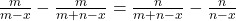 \frac{m}{m - x} - \frac{m}{m + n - x}= \frac{n}{m + n - x} - \frac{n}{n - x} 
