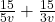 \frac{15}{5v}+ \frac{15}{3v} 