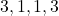  3, 1, 1, 3 