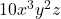 10x^3 y^2 z