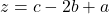z = c - 2b + a