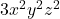  3x^2y^2z^2 