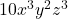 10x^3 y^2 z^3