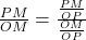 \frac{PM}{OM} = \frac{\frac{PM}{OP}}{\frac{OM}{OP}} 