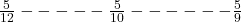 \frac5{12} ----- \frac5{10} ------ \frac59 