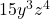 15y^3 z^4