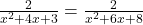  \frac{2}{x^2 + 4x + 3} =  \frac{2 }{ x^2 + 6x +8} 