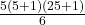  \frac{5(5 + 1) (2 &times;5 + 1)}{6}  