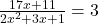 \frac{17x + 11}{2x^2 + 3x + 1} = 3 