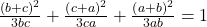\frac{\left(b+c\right)^2}{3bc}+\frac{\left(c+a\right)^2}{3ca}+\frac{\left(a+b\right)^2}{3ab}=1 