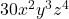 30x^2 y^3 z^4