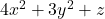4x^2 + 3y^2 + z