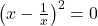 \left(x - \frac{1}{x}\right)^2 = 0