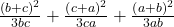 \frac{\left(b +c\right)^2}{3bc} + \frac{\left(c+a\right)^2}{3ca} + \frac{\left(a+b\right)^2}{3ab} 