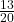 \frac{13}{20} 