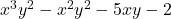 x^3y^2 - x^2y^2 - 5xy - 2