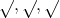 \sqrt{৩}, \sqrt{৫} , \sqrt{৬} 