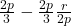  \frac{2p}{3} - \frac{2p}{3} &times; \frac{r}{2p} 