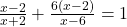 \frac{x - 2}{x  + 2} + \frac{6(x - 2)}{x  - 6} = 1 