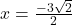 x =  \frac{- 3\sqrt{2}}{2}