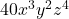 40x^3 y^2 z^4