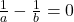  \frac1a-\frac1b=0 