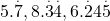  5.\overset.7, 8.\overset.3\overset.4, ও 6. \overset.24\overset.5   