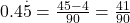  0.4\overset.5 = \frac{45 - 4}{90} =  \frac{41}{90} 