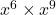  x^6 \times x^9 