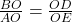 \frac{BO}{AO} = \frac{OD}{OE}
