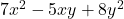 7x^2 - 5xy + 8y^2 