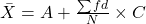  \bar{X} = A + \frac{\sum fd}{N} \times C 
