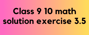 Class 9 10 math solution exercise 3.5