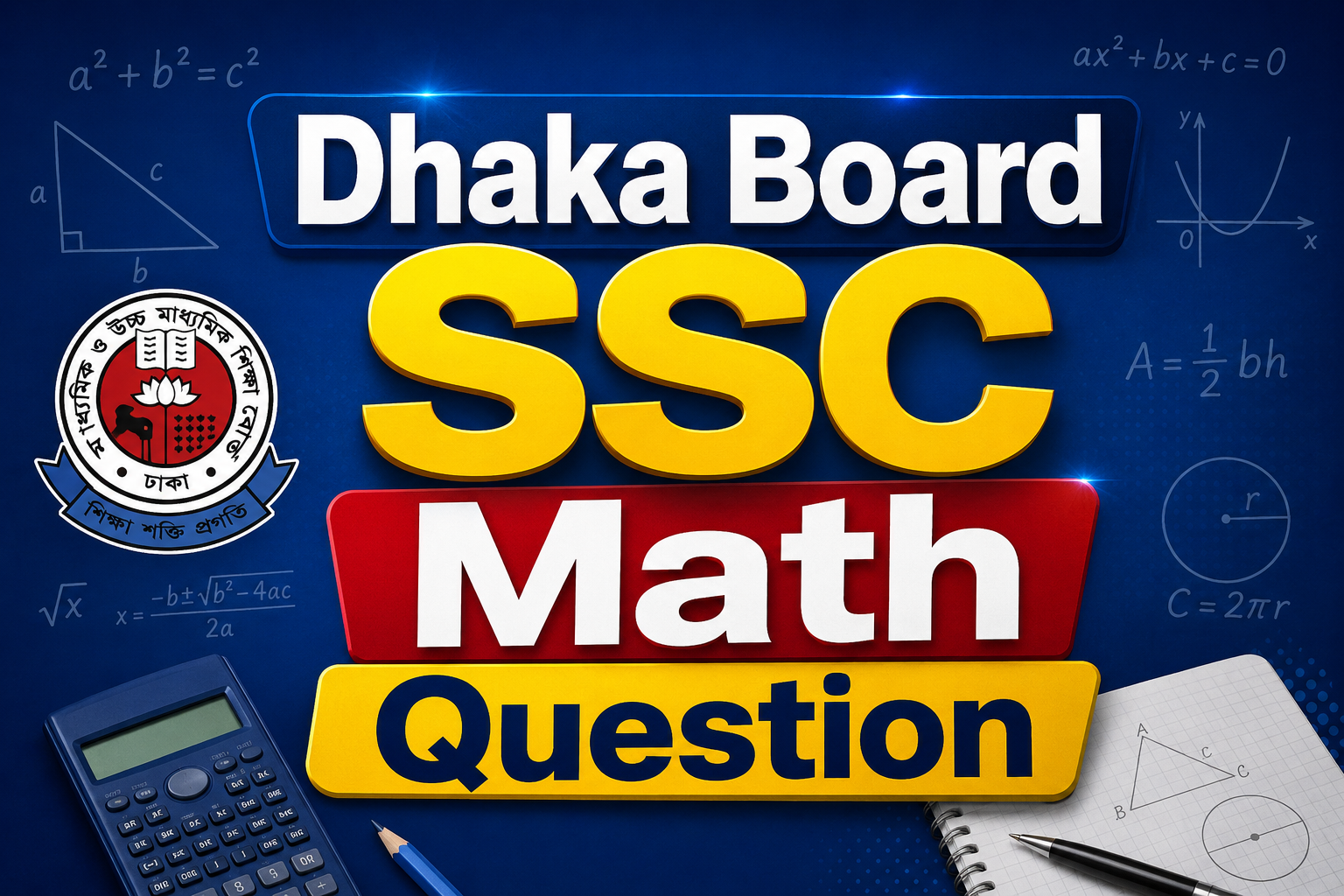 Dhaka board SSC Math Question 2025
